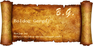Boldog Gergő névjegykártya
