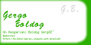 gergo boldog business card